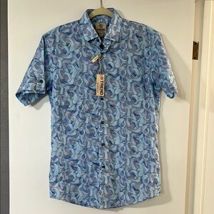 Blue Patterned Men's Casual Shirt